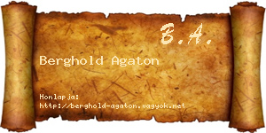 Berghold Agaton névjegykártya
